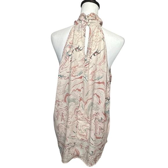 Torrid High Neck Tank Blouse Marble Pattern Cream Teal Rust Color Size 1 (14/16) - Picture 3 of 8